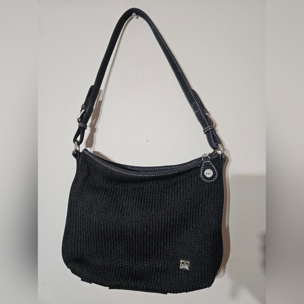 Black Sak Knit Shoulder Bag